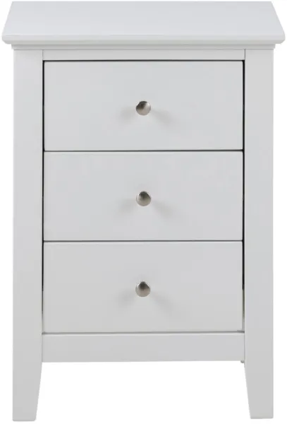ACT NORDIC Linnea sengebord, m. 3 skuffer - hvid MDF (45x34)